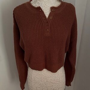 Aeropostale Women's Brown Button-Up Sweater